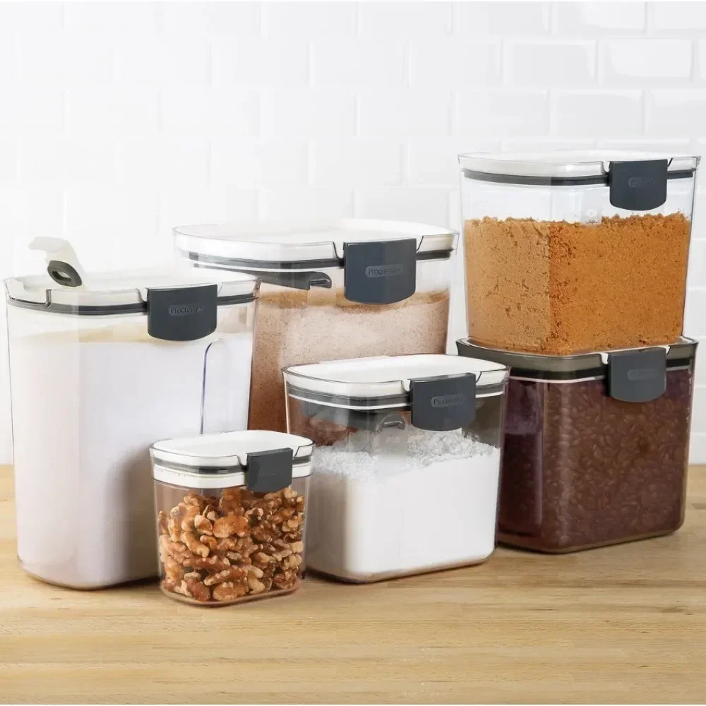 6Pcs Sets Sealed Jar Food Storage Box Transparent Kitchen Organizer Multigrain Tank Stackable Dried Sealed Storage Jar FAST SHIP