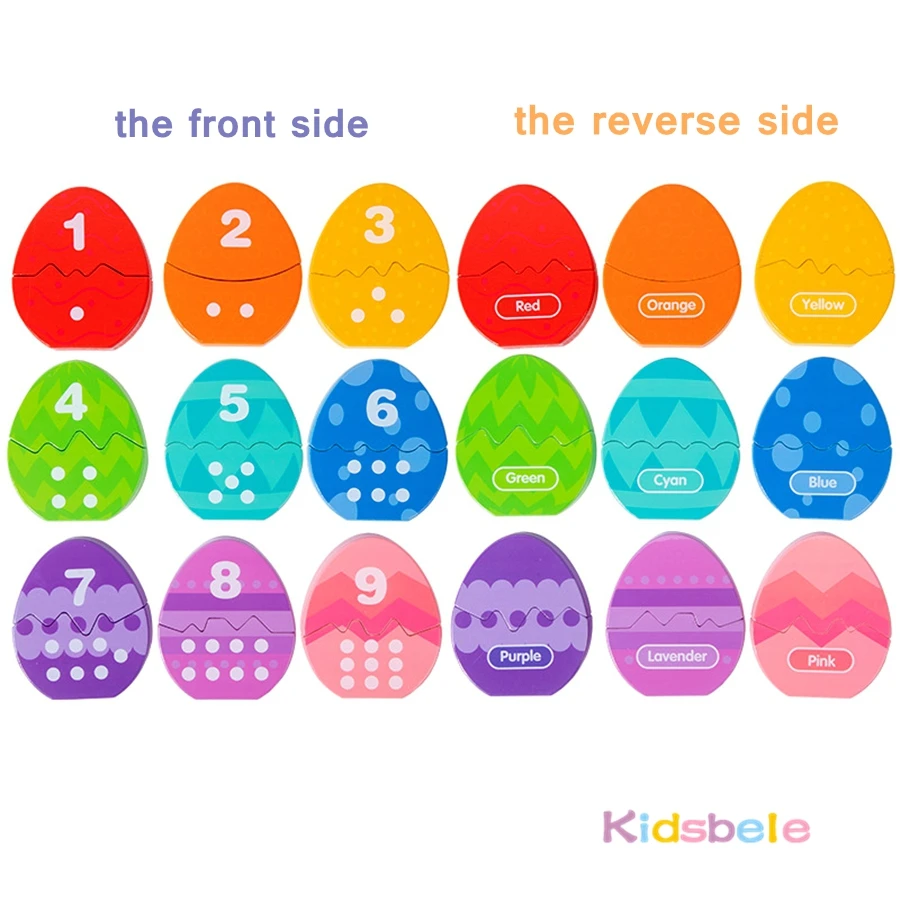 Zabawka Montessori Jajo Dinozaura dla Maluchów Drewniana Zabawka Dinozaur Kolor Numer Poznawcza Zabawka Edukacyjna Zabawka Rozwijająca Motorykę Małą Prezent na Urodziny