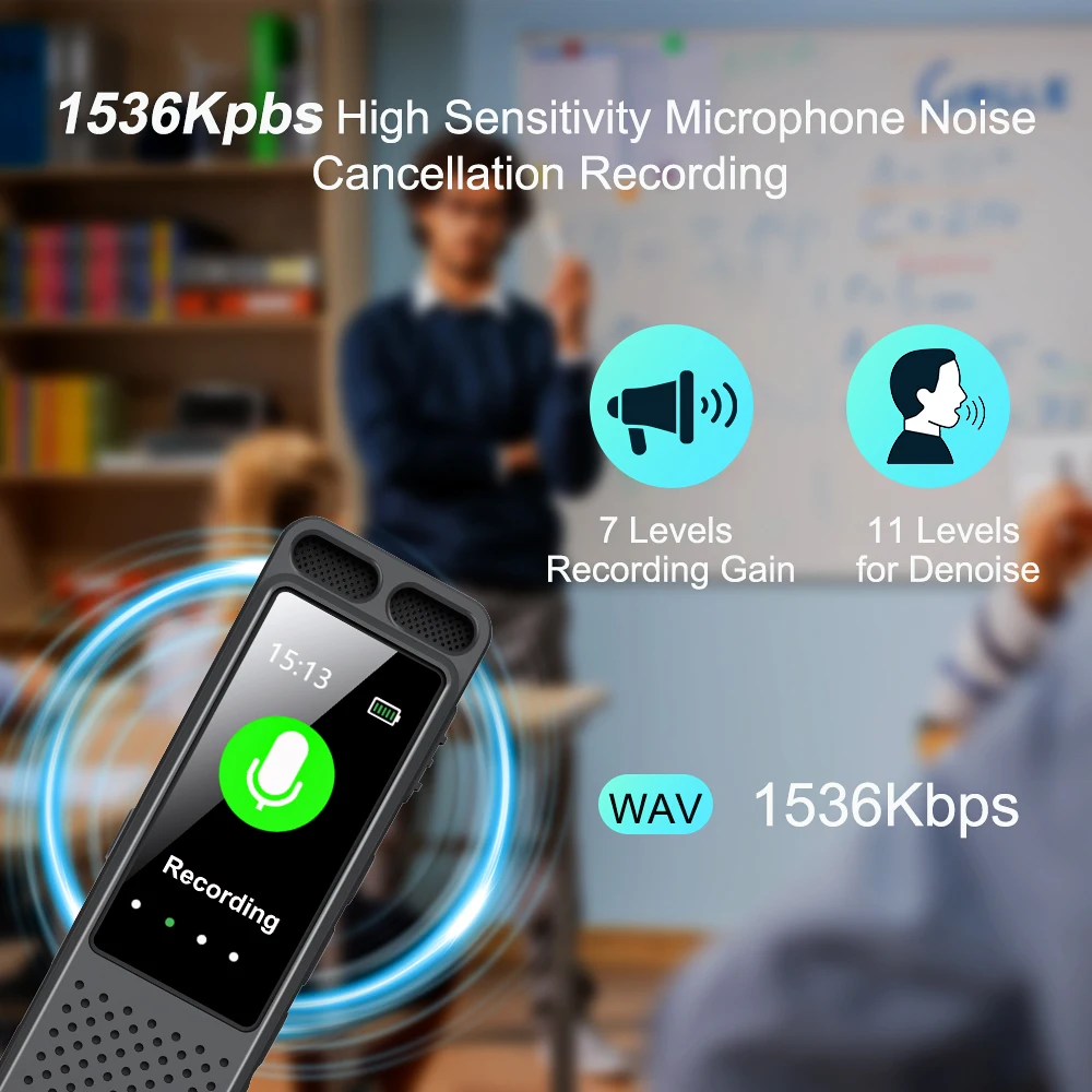 مشغل موسيقى Vandlion V99 MP3 بشاشة TFT مقاس 1.47 بوصة بقدرة 1050 مللي أمبير في الساعة 80 ساعة تسجيل صوتي OTG Type-C مسجل صوت منشط للمقابلة #5