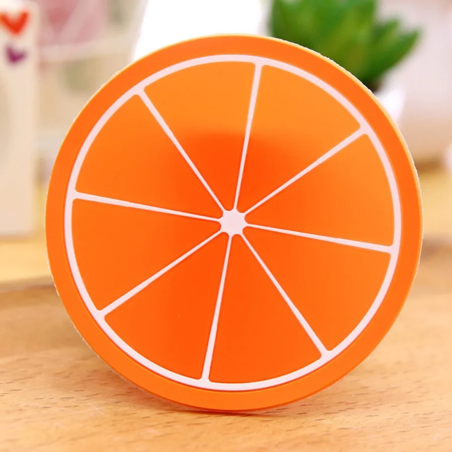 Fruit Shape Cup Coaster Silicone Slip Insulation Pad Cup Mat Hot Drink Holder Mug Stand Home Table Decorations Kitchen Accessory