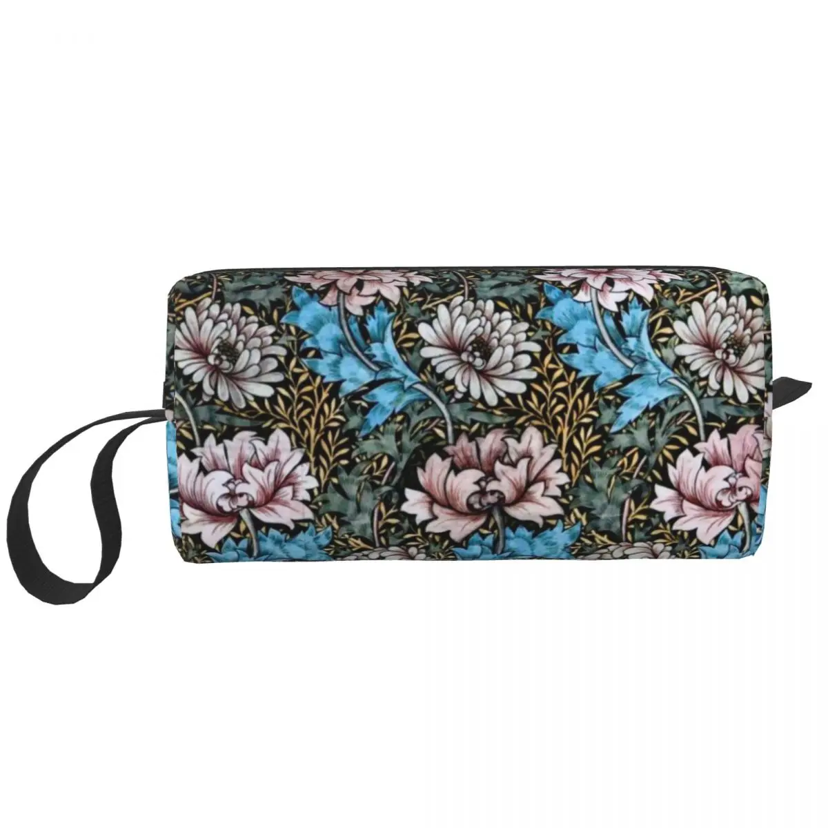 Vintage William Morris Chrysanthemums Toiletry Bag Kawaii Bohochic Floral Makeup Cosmetic for Beauty Storage Dopp Kit Case