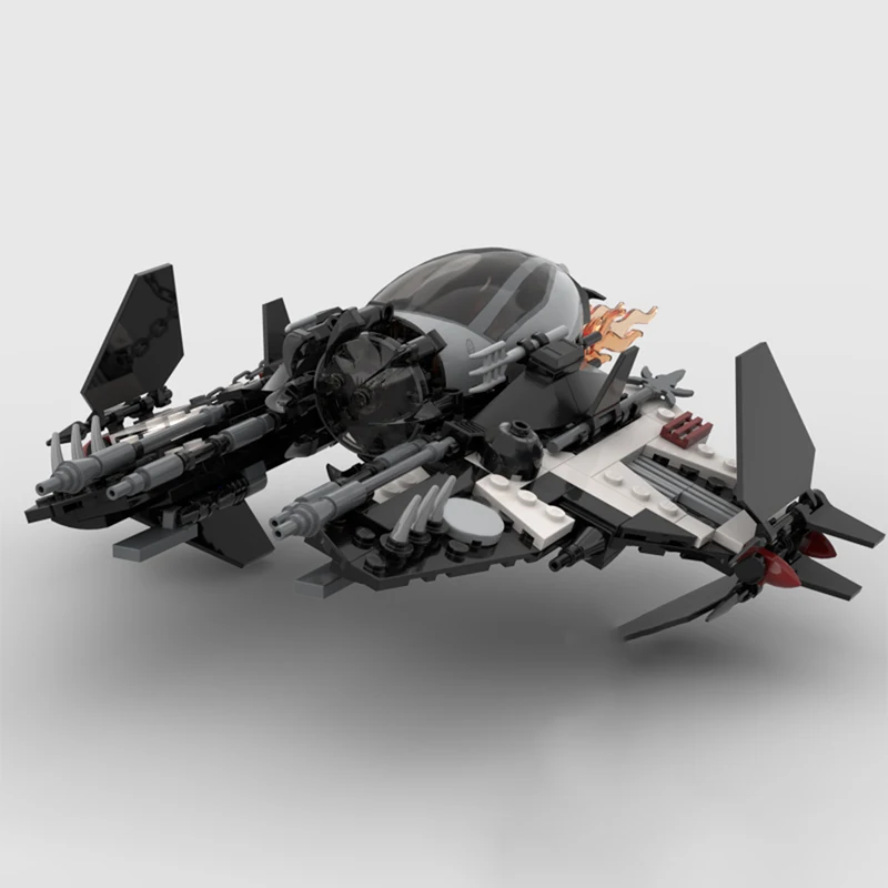 

332 детали Moc Star Battle Shockwave823 Interceptor: Коллекционные строительные блоки, креативный конструктор, игрушки для детей, рождественские подарки