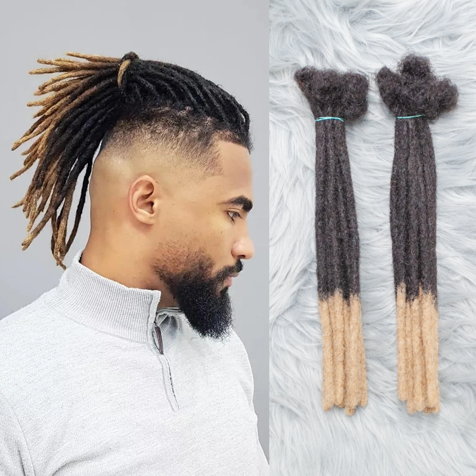 

Красочные 0,6 см наращивание человеческих волос 10 дюймов Ombre полная ручная работа 100% человеческие волосы дреды для мужчин женщин 27 #