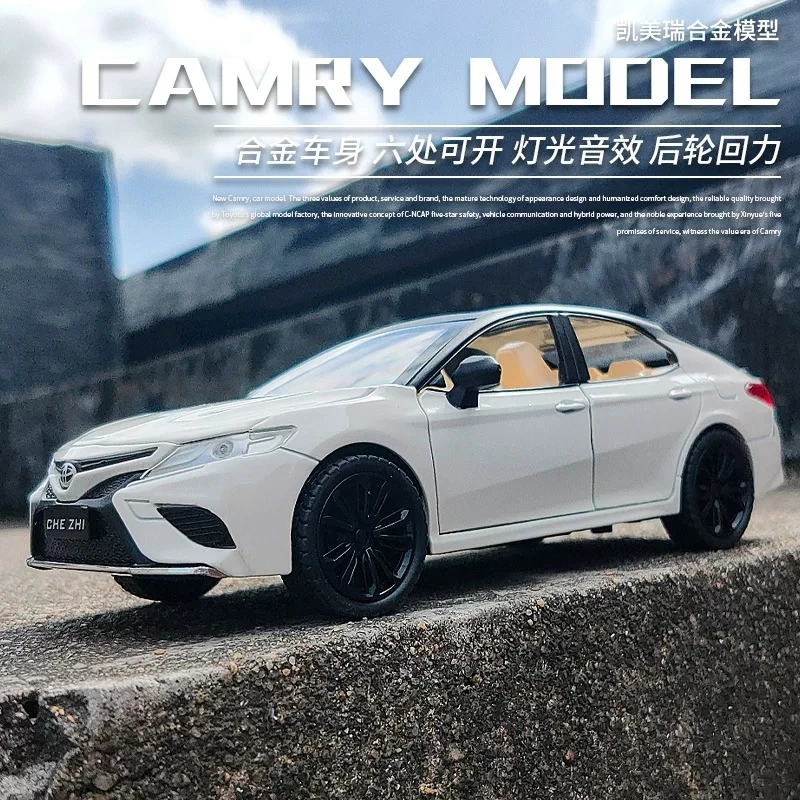 

1:24 Camry Cars Models Alloy Diecast Toys with Light Sound Pull Back Miniature Vehicles Day Gifts