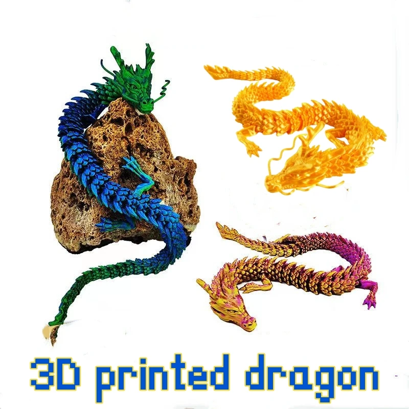 

3D printed Chinese dragon Shenlong crafts ornamentsToy joint movable dragon Model Home Office Decoration Decor Gifts