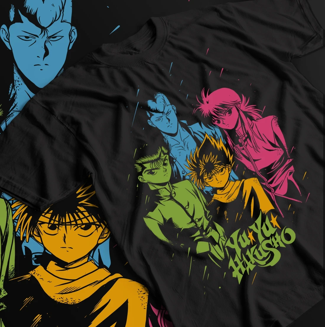 Yu Yu Hakusho Yusuke T-Shirt, Hiei Kurama Anime Gift Tee, Otaku Anime Lover Tee