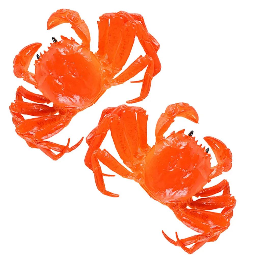 

2 шт. реалистичные искусственные крабы-имитации для декора дома, аквариума, террариума, развивающий обучающий игровой набор, пластиковые украшения