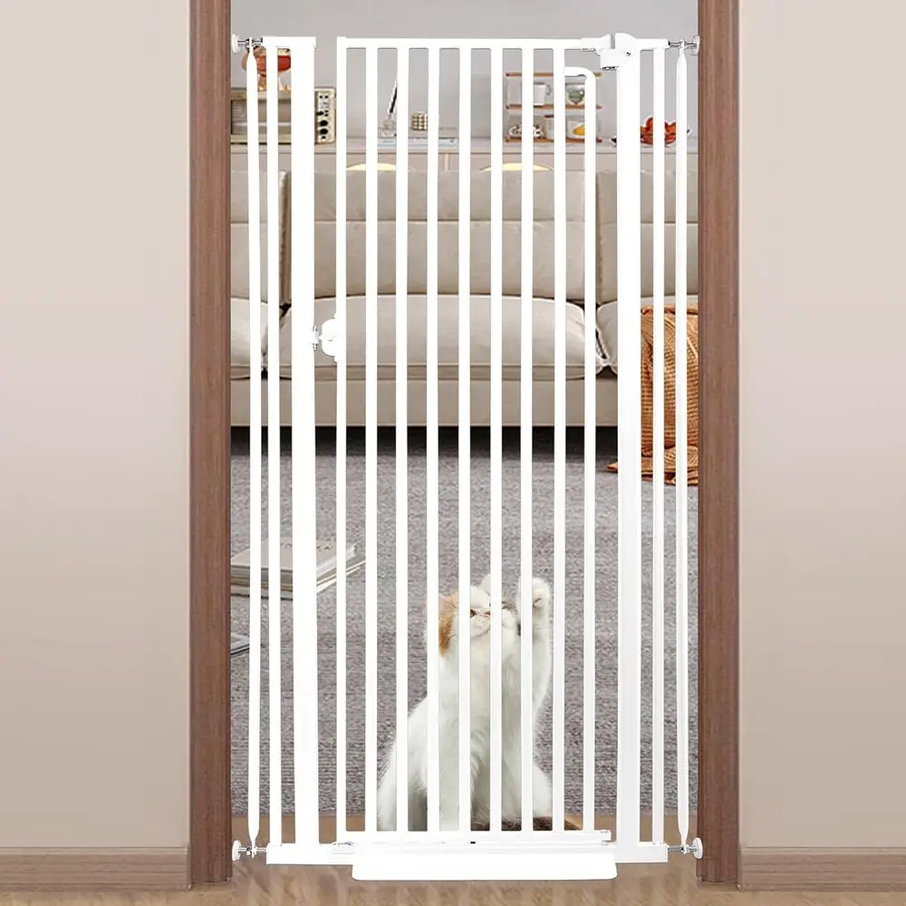 

71 Tall Pet Gate, 29.4-33.4 Wide, Auto-Close, One-Hand Open, 1.34 Gap, No-Drill Mount, White