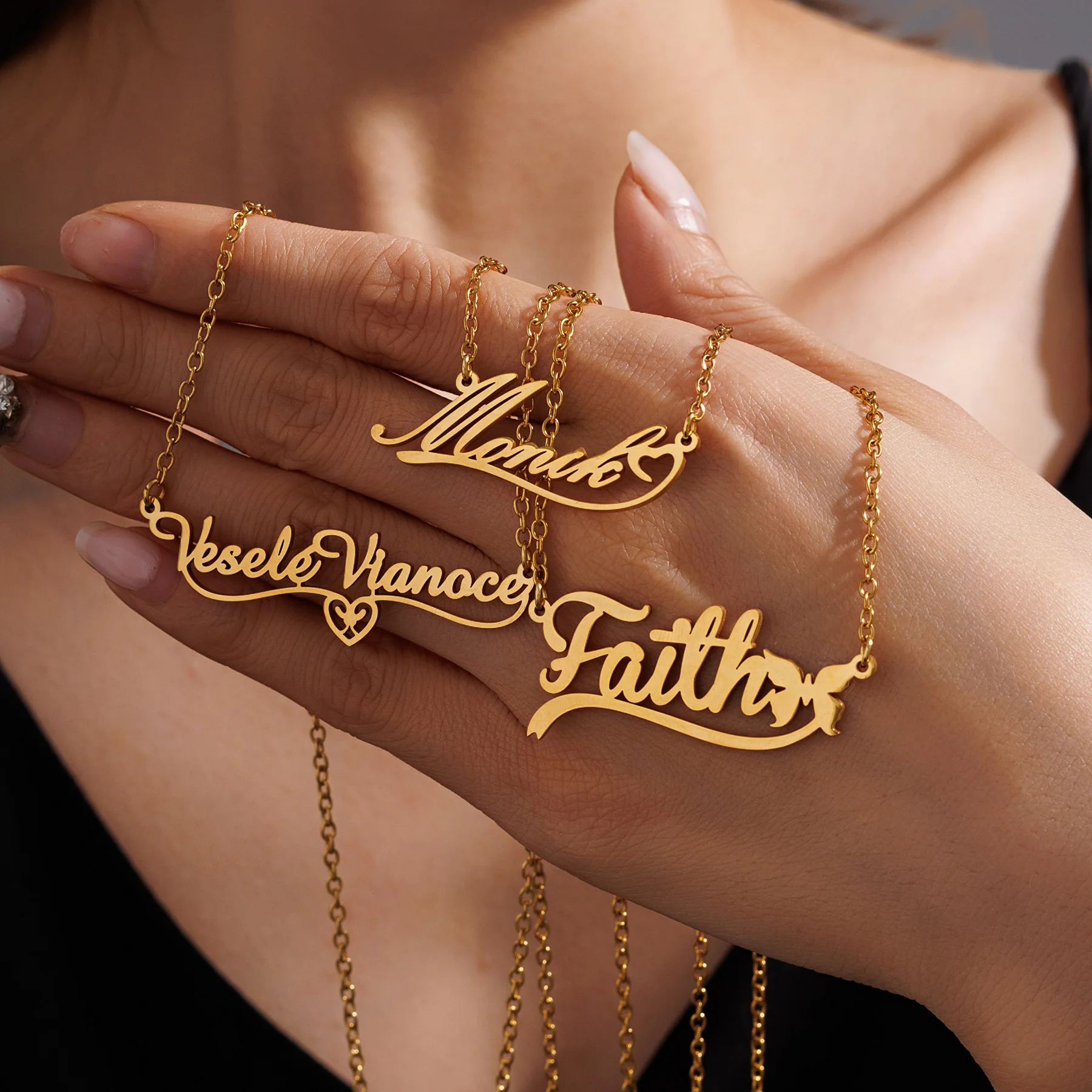 

Fashion Personalized Custom Name Necklace For Women Girl Stainless Steel Pendant Necklace Fine Birthday Anniversary Jewelry Gift