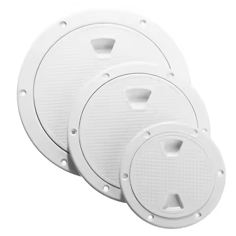 ABS Plastic Round Hatch Cover Deck Plate Non Slip Deck Inspection Plate for Marine RV yacht Boat Accessories White 4" 6" 8"