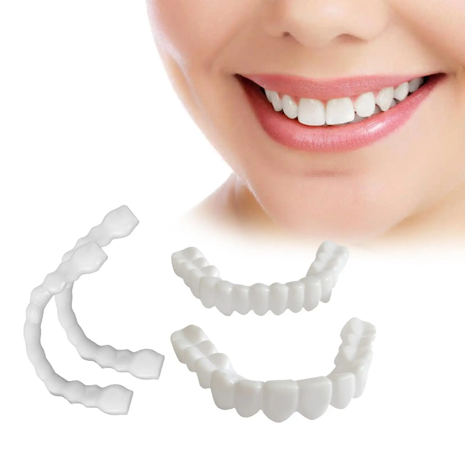 Fake Smiling Veneers Dentures Cosmetic Fake Tooth Cover Smiling White