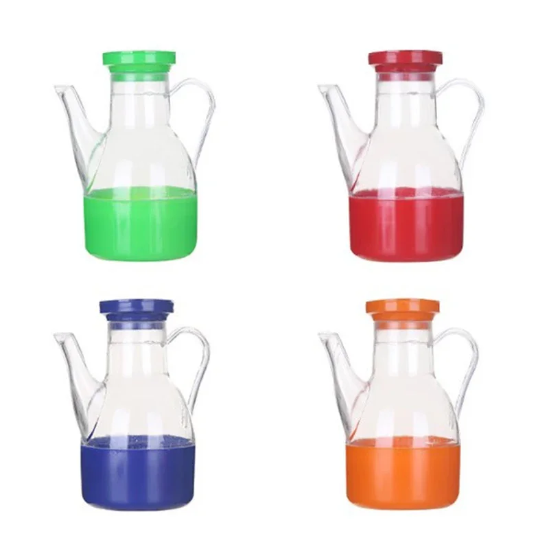 250ml Transparent Gravy Boats Leakproof Oil Can Bottle Condiment Dispenser Plastic Soy Sauce Vinegar Container Pot Kitchen Cruet