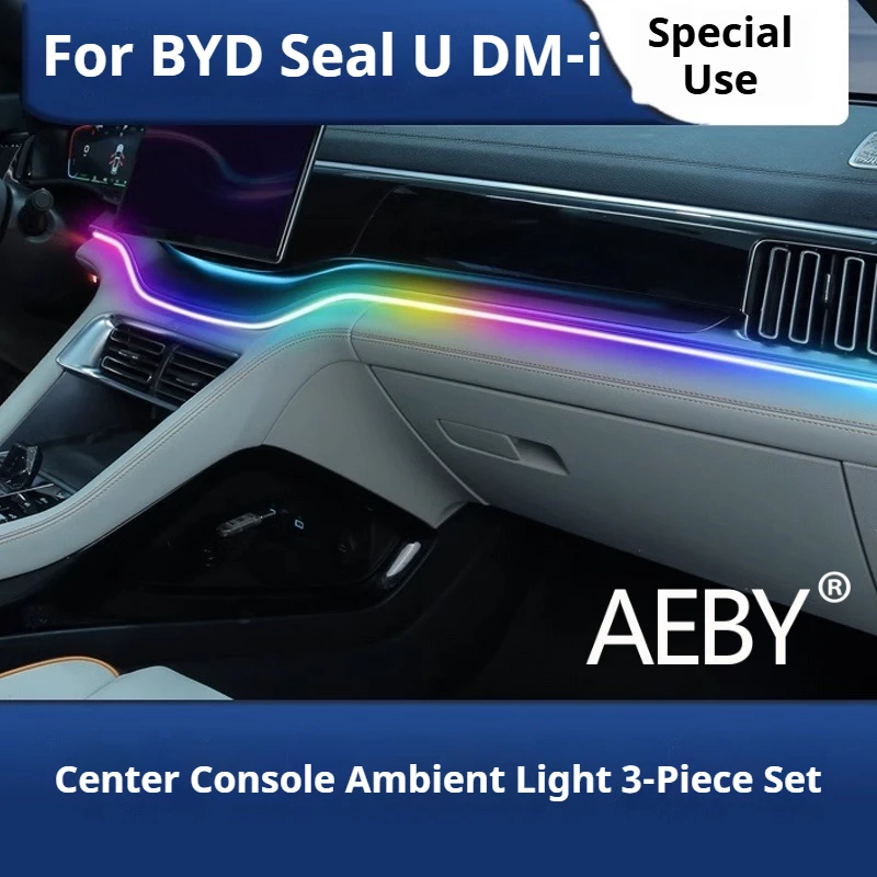AEBY For BYD Seal U DM-i 2020-2025 Smart APP Control 64 Color Ambient Light Multicolor LED Atmosphere Lamp, Interior Decoration