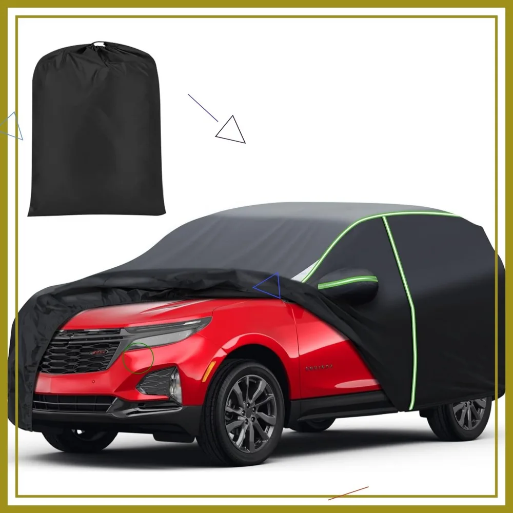 

Universal 7-Layer All-Weather Car Cover with Zipper Door & Reflective Strips, Waterproof Outdoor Protection for Vehicles