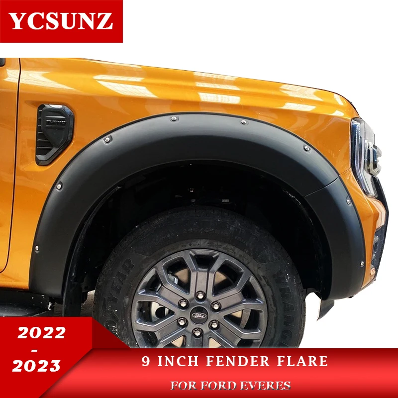 9 Inch Wheel Arch Fender Flares Mudguards For Ford Everest 2022 2023 2024 Car Accessories YCSUNZ