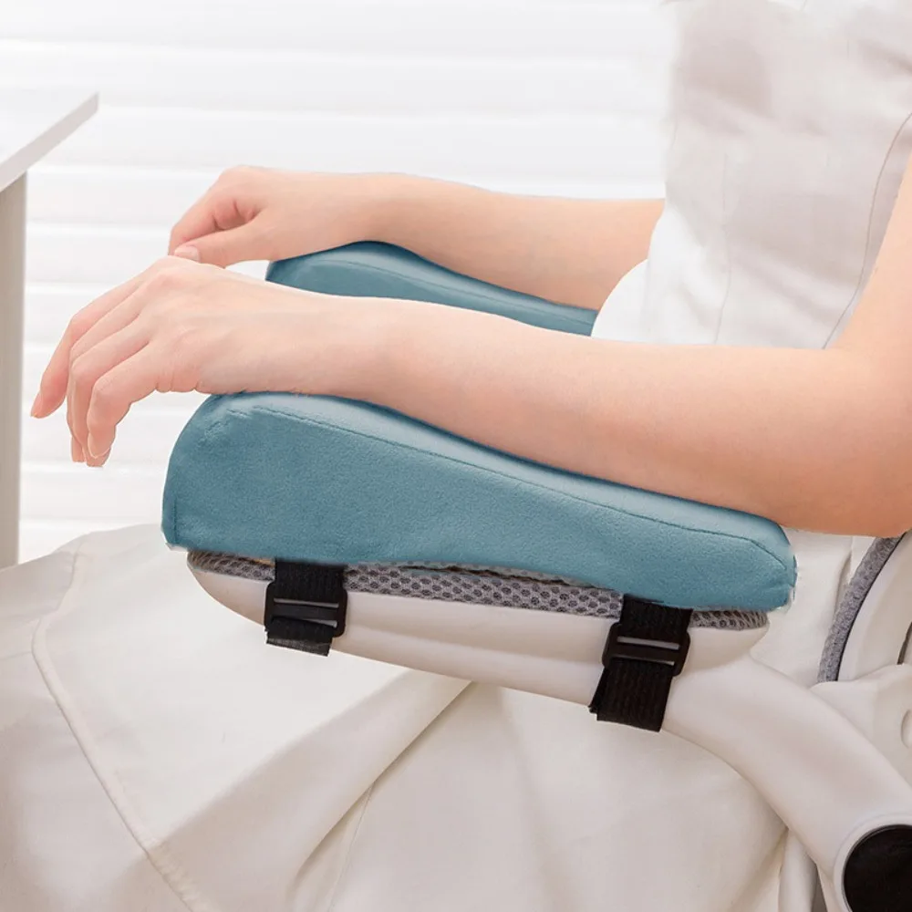 

1Pair Soft Chair Armrest Pad Non-Slip Comfortable Chair Elbow Pillows Pad with Adjustable Straps Chair Armrest Cushion Sofa