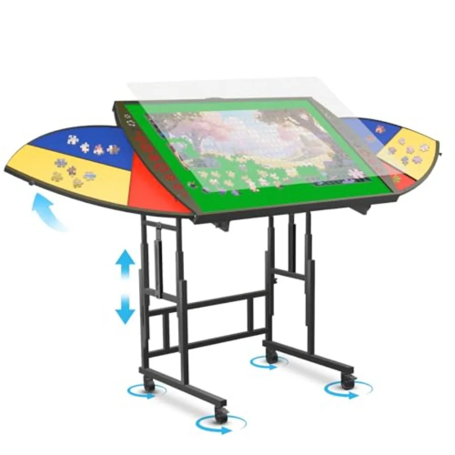 

1500 Piece Puzzle Board with Drawers and Cover - Portable Metal Jigsaw Puzzle Tray with Drawers, Solve Station and Sturdy Table