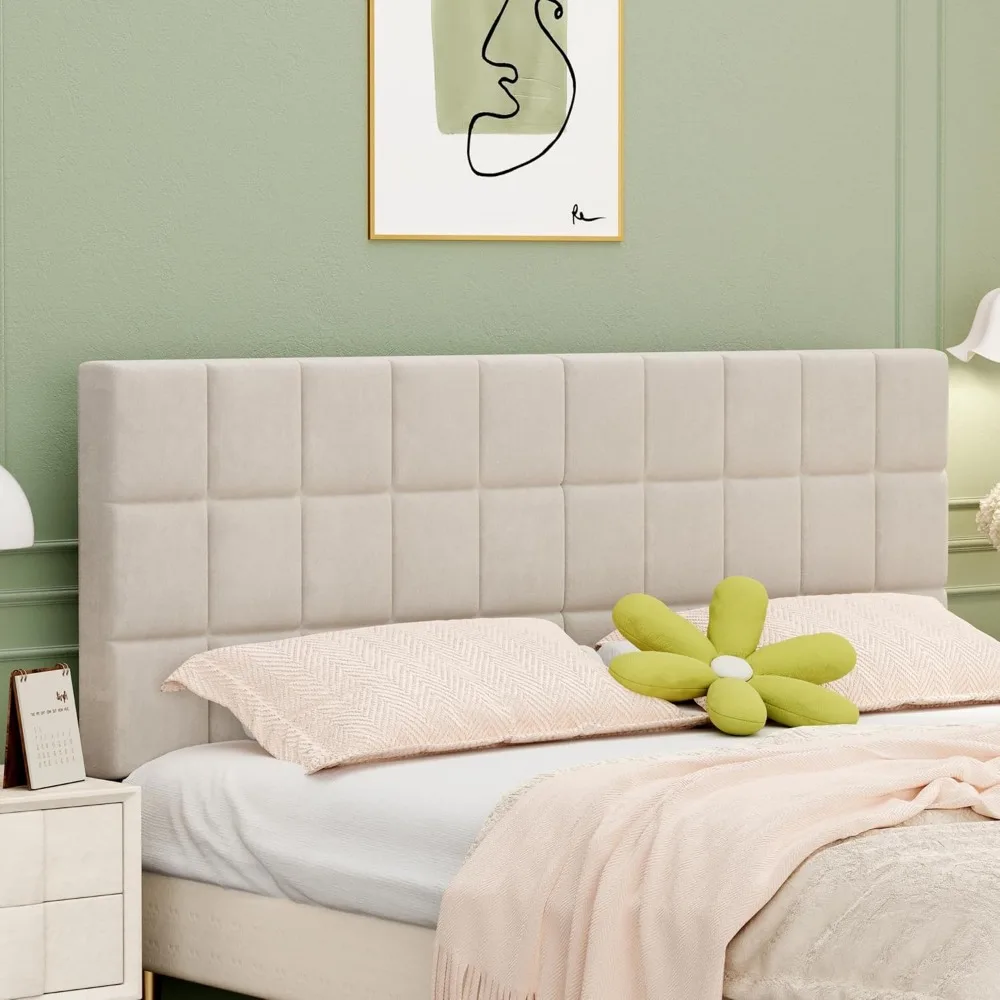 لوح رأسي معنقدة مع ارتفاع وعرض قابل للتعديل، لوح رأسي منجد قابل للطي مع أرجل معدنية لمقاس كينج #5