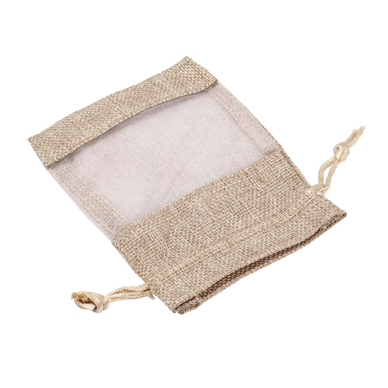 ABRT-30Pcs أكياس الأورجانزا الكتان الخيش حقيبة برباط هدايا عيد الميلاد حقيبة أكياس حفلات الزفاف ل حبوب البن الحلوى ماكياج المجوهرات