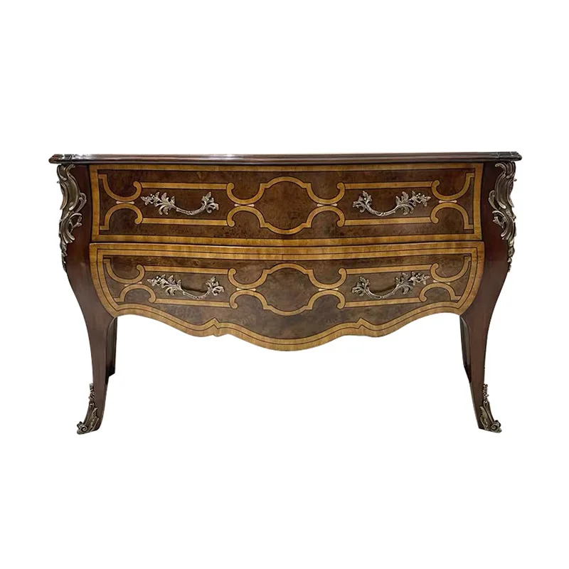 

European-style porch cabinet villa neoclassical mahogany storage cabinet palace foyer cabinet furniture