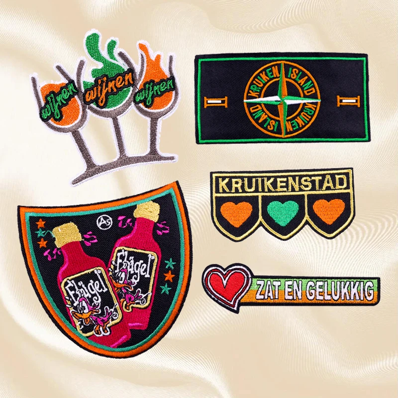 2024 New Set Oeteldonk Emblem Embroidered Patches DIY Frog Carnival For Netherland Patch Iron On Patches For Clothing Sew Patch