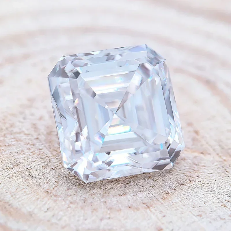 

NEW Moissanite Stone Asscher Cut Super White D Color VVS1 Charms Gemstone DIY Ring Necklace Earrings Materials Certificate