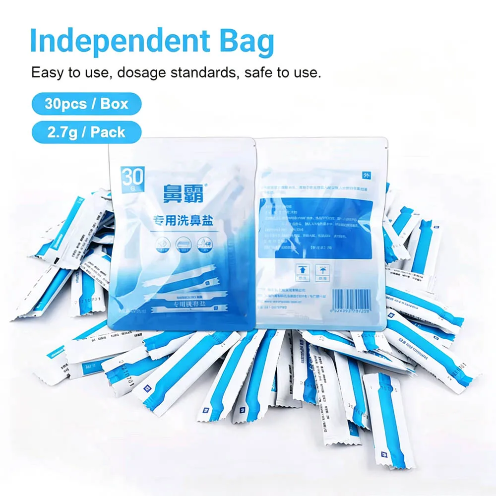 30/60pcs 2.7/4.5g Nasal Wash Salt for Adults Children Nose Cleaner Rinse Allergic Rhinitis Relief Nose Cavity Protector Irrigat