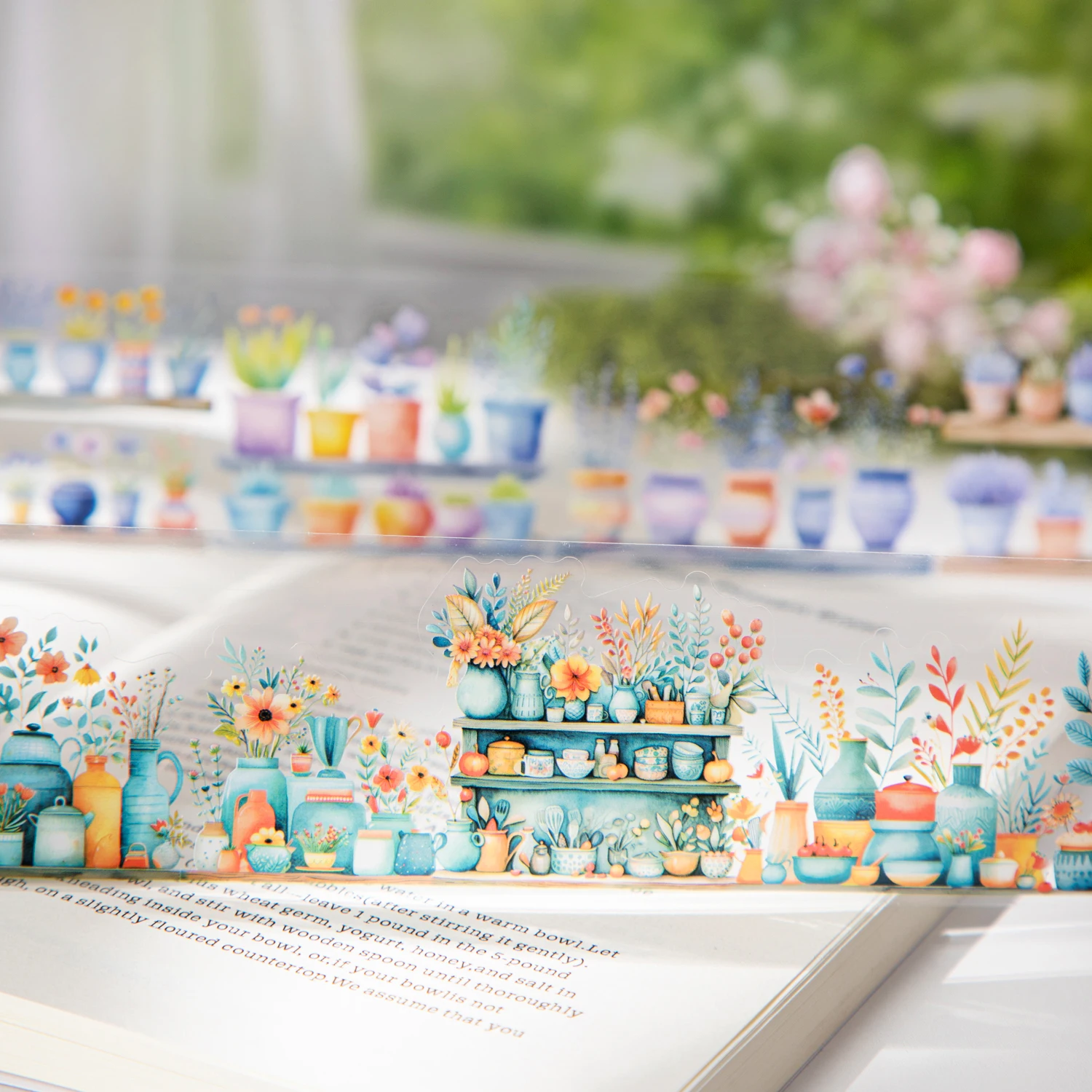 

50 мм * 200 см посадка радостного настроения серии милый цветочный пейзаж ПЭТ-лента креативный DIY материал для журнала коллаж канцелярские принадлежности