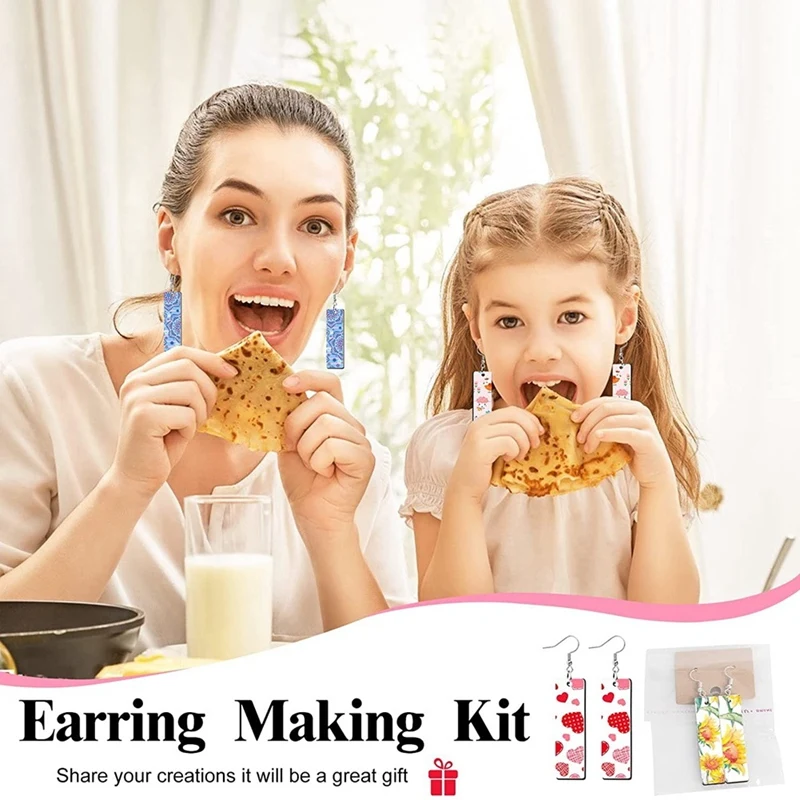 50Pcs Sublimation Blank Earrings Rectangular, Heat Transfer Earring Pendant With Earring Bags, DIY Making Sublimation