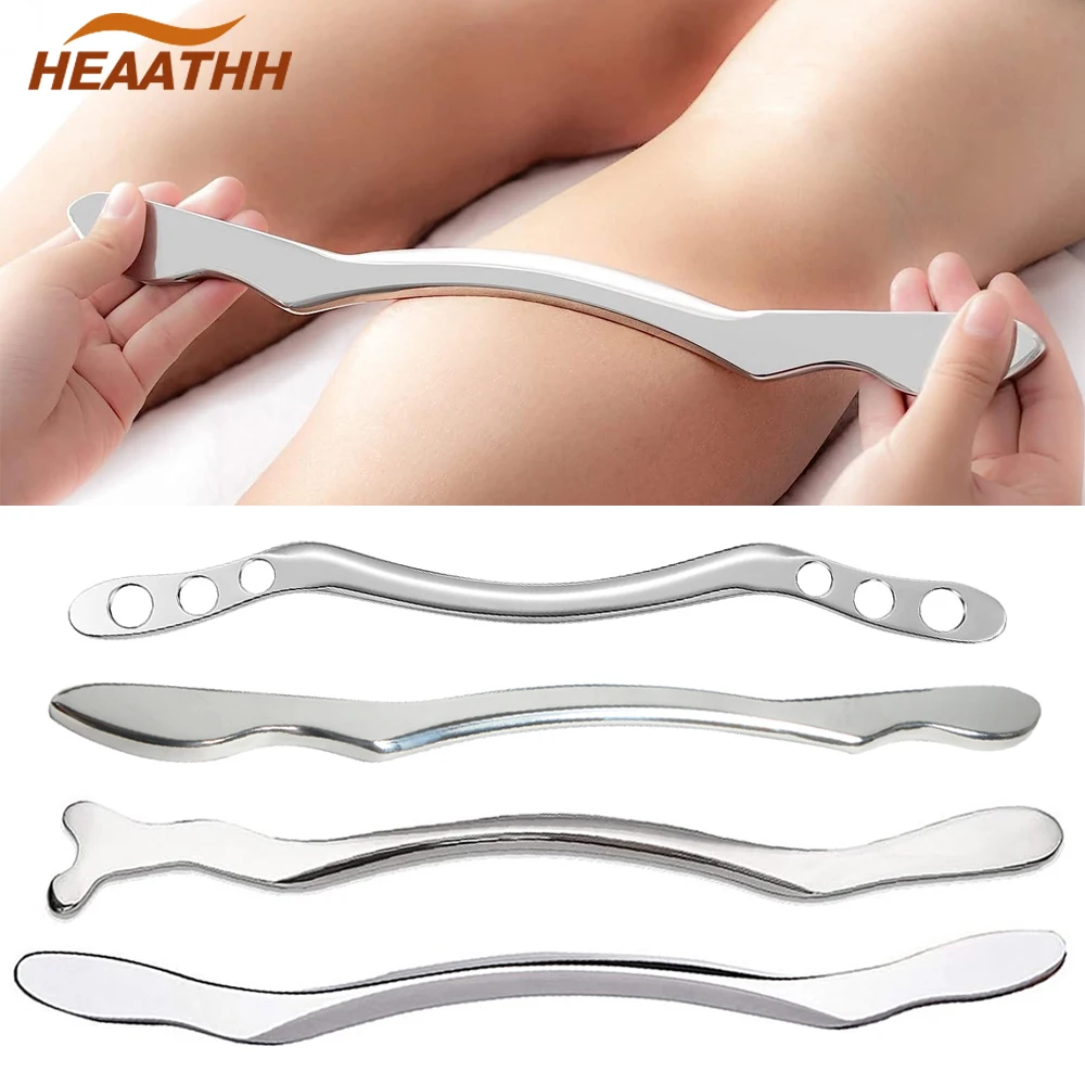 

Stainless Steel Long Bar Gua Sha Scraping Massage Tool IASTM Tools Soft Tissue Mobilization Tool for Large Muscles Massage Relax