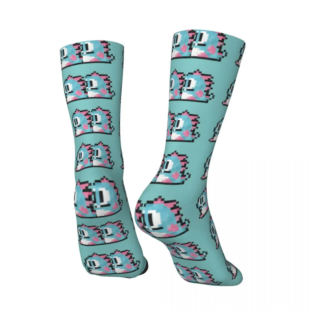 Hip Hop Blue Dragon Vintage Pixels Crazy Men's compression Socks Unisex Bubble Bobble Game Street Style Seamless Crew Sock