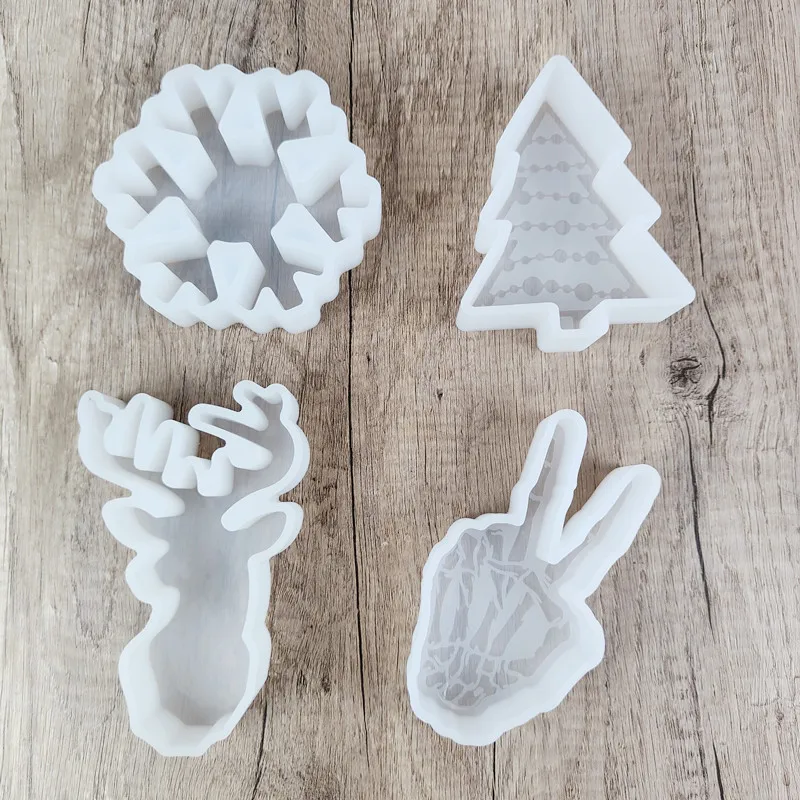 DIY クリスタルドロップ接着剤クリスマスツリー手骨アロマセラピー石膏キャンドルエポキシ樹脂シリコーン型