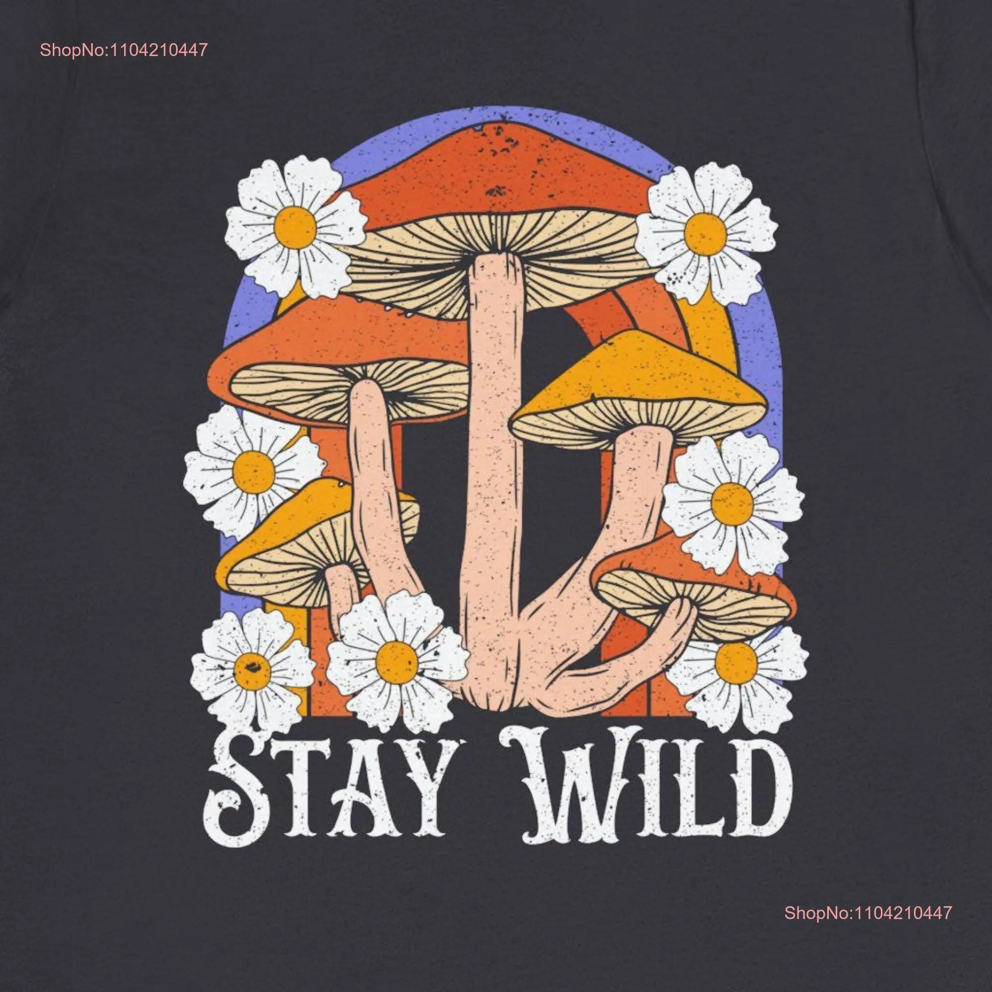 Футболка Retro Mushroom Stay Wild с длинными или короткими рукавами