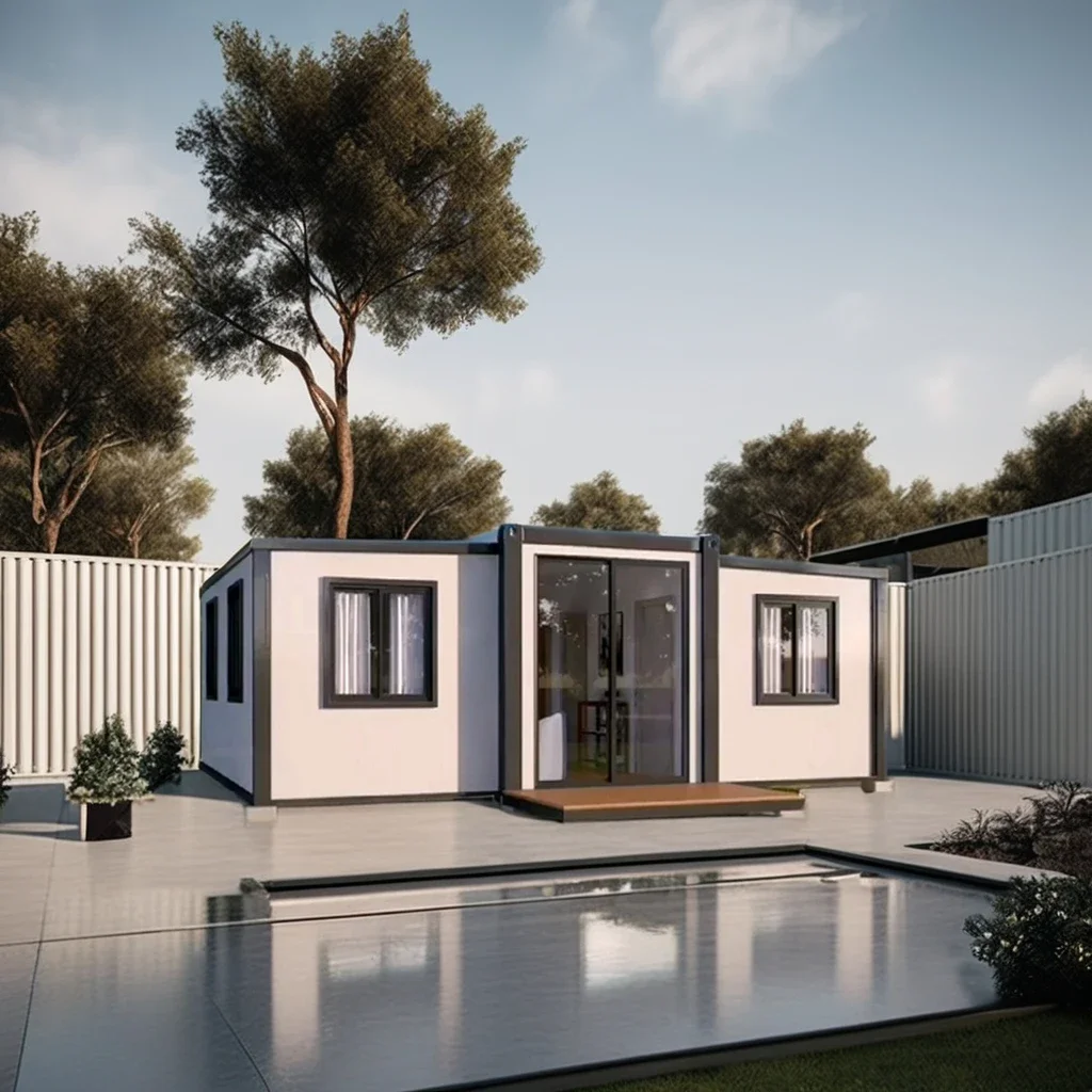 40ft Modern Small Home 2 Bedroom Expandable Prefabricated Container House Warranty Office Mall House Stylish