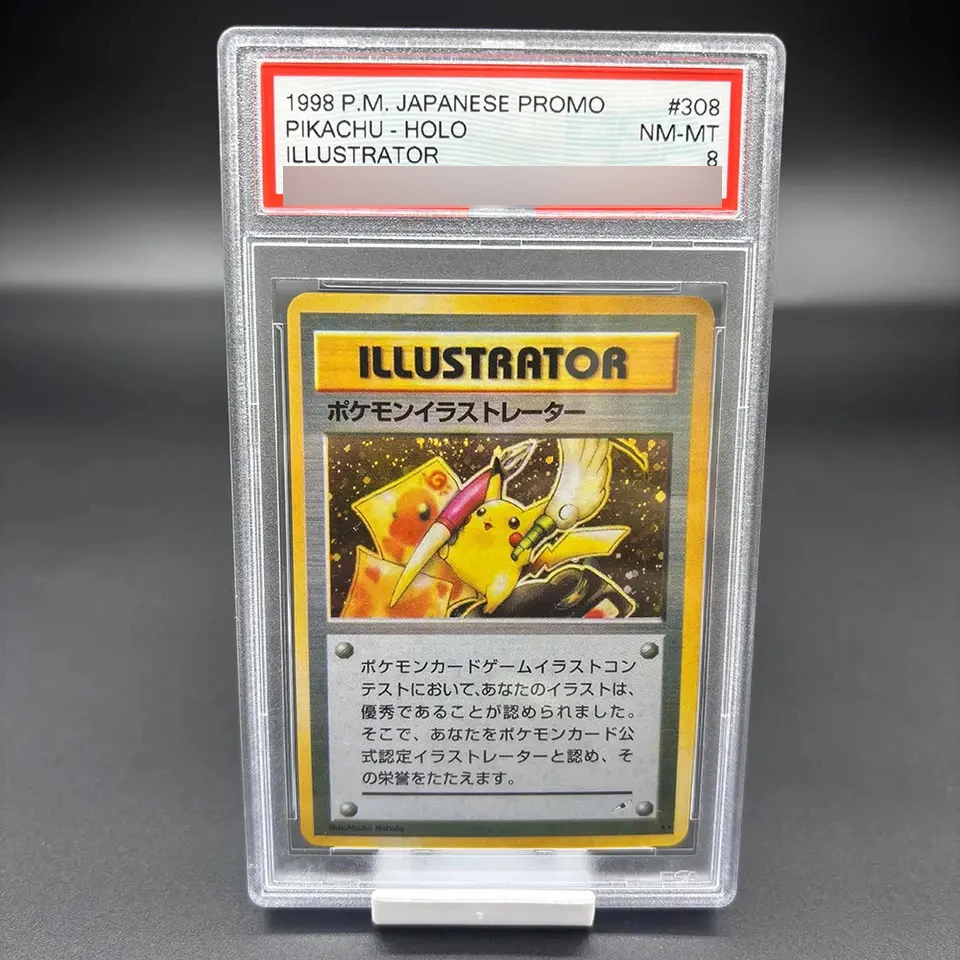 

PTCG Illustrator Pika Trophy Series Collection Card Copy Version Rating Card Diy Self Made Classic Anime Game Card Gift Toy