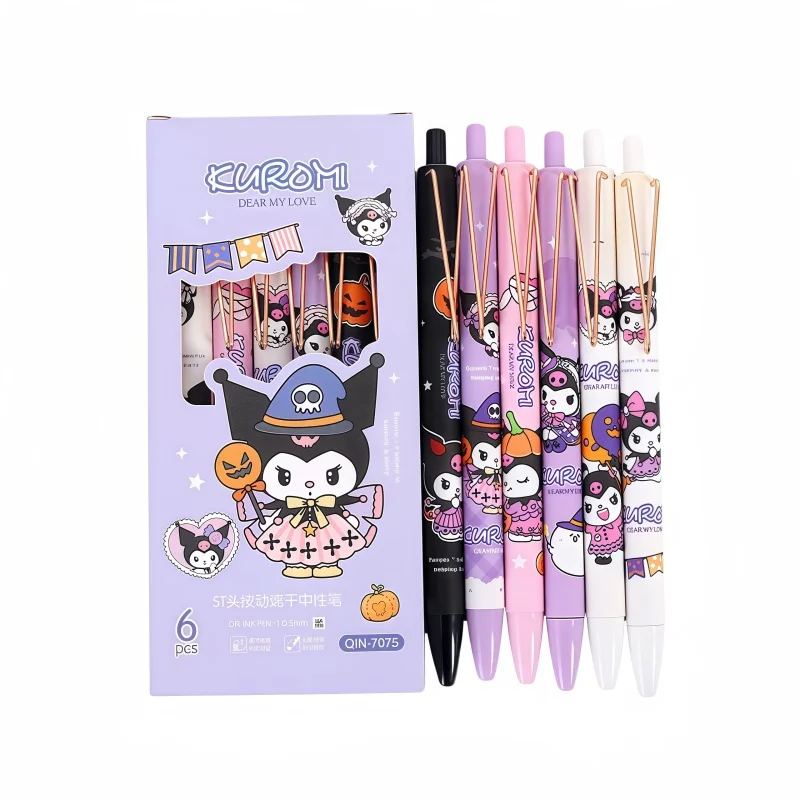 Kuromi Press Gel Pen High-looking Cartoon Cute 0.5 Quick-drying Creative Press Type Student Special Black Water Pen Wholesale