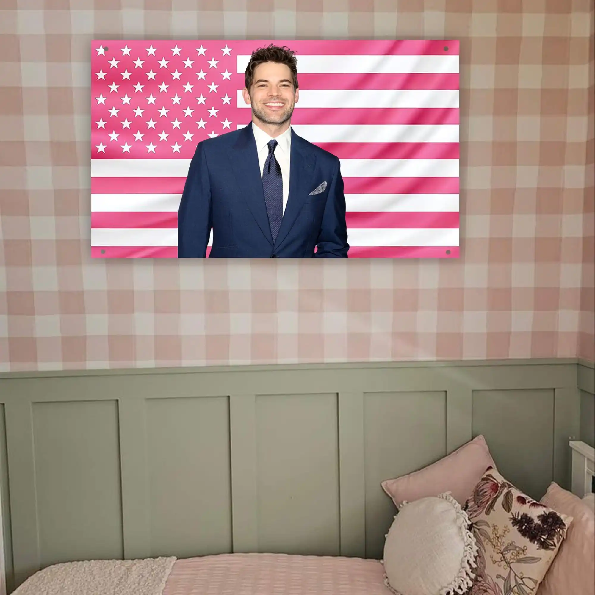 Jeremy Tapestry with the US Flag – Aesthetic style Wall Decor for Bedroom, House, Room and Living Room, Broadway Star Tapestry