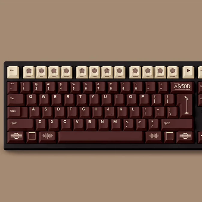 

Original Keycap Sublimation Keycap Thickened PBT Customized Mechanical Keyboard Brown Retro