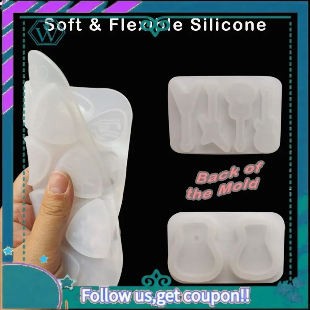 

A09P 3Pcs Guitar Pick Resin Molds Guitar Triple-Cornered Plectrum Silicone Molds For Resin Casting Guitar Pick Case Mold