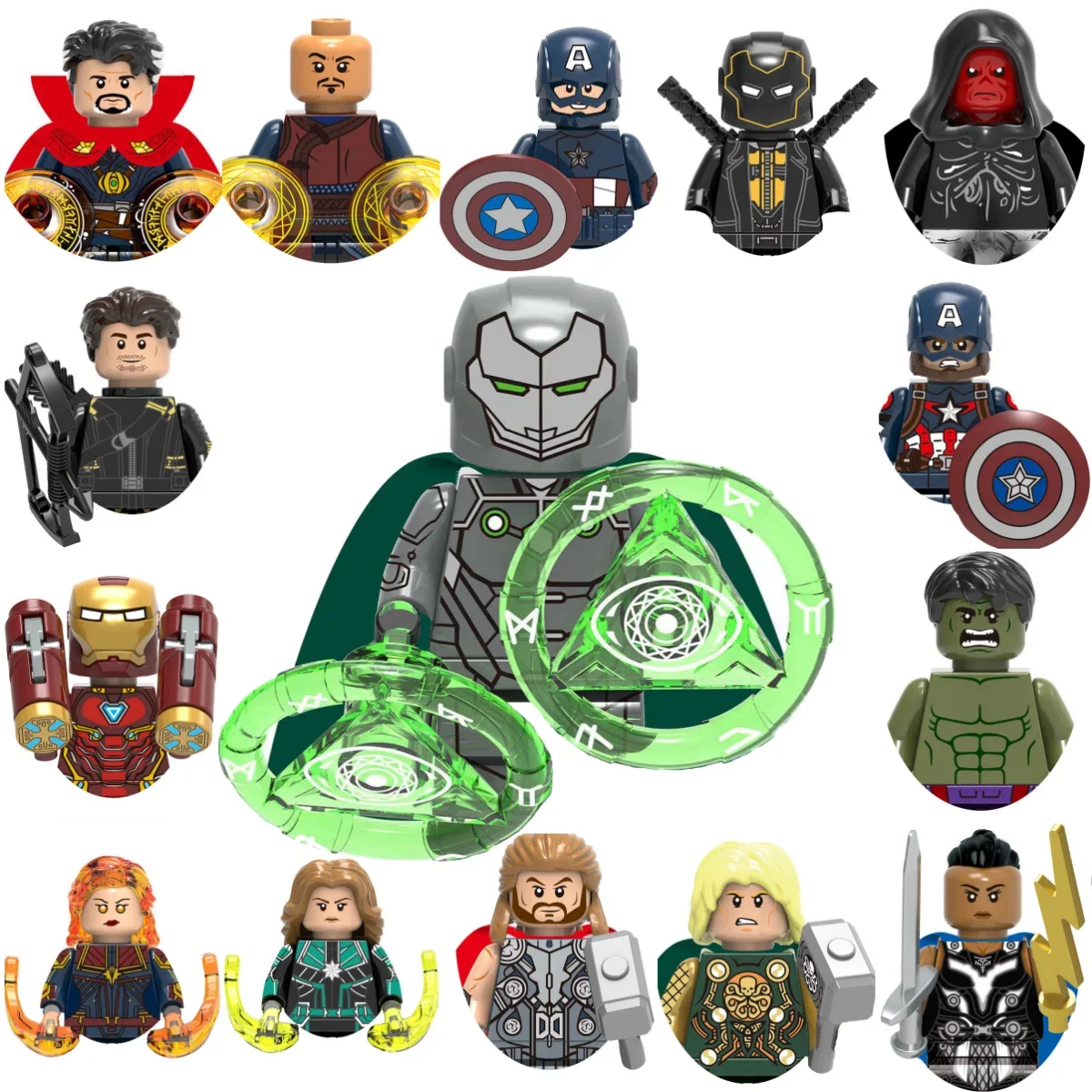 

Building blocks Marvel Mini classic characters Children's party gift Brick toy Hawkeye Captain America Scream Thor