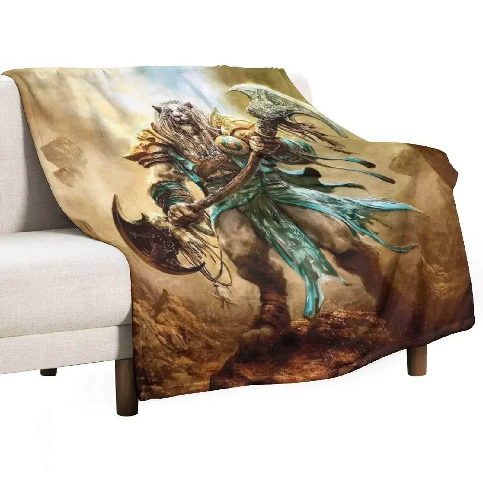 Ajani Goldmane Planeswalker - Throw Blanket For Decorative Sofa Extra Large Throw Decorative Beds Flannel Fabric Blankets