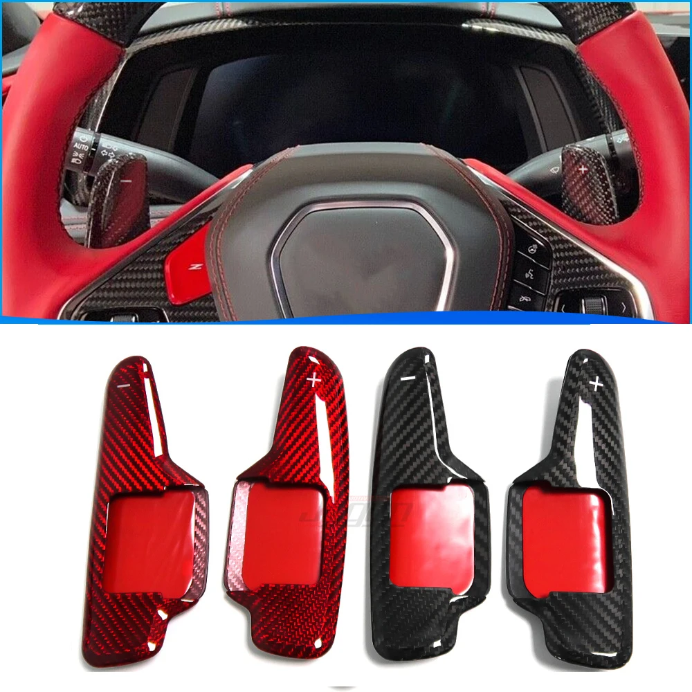 

100% Real Carbon Fiber Steering Wheel Paddle Shift For Corvette Coupe Stingray C8 Z51 Z06 2021+