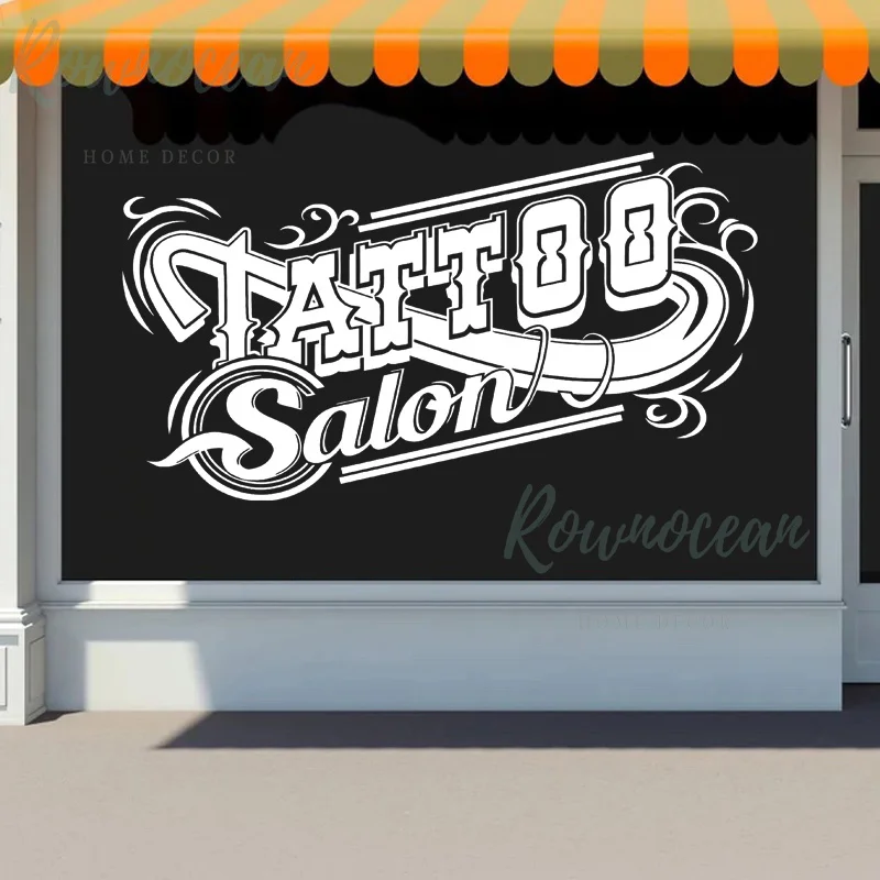 Tattoo Salon Shop Sign Logo Wall Sticker Vinyl Modern Interior Art Design Door Window Decoration Decals Studio Decor Mural G082