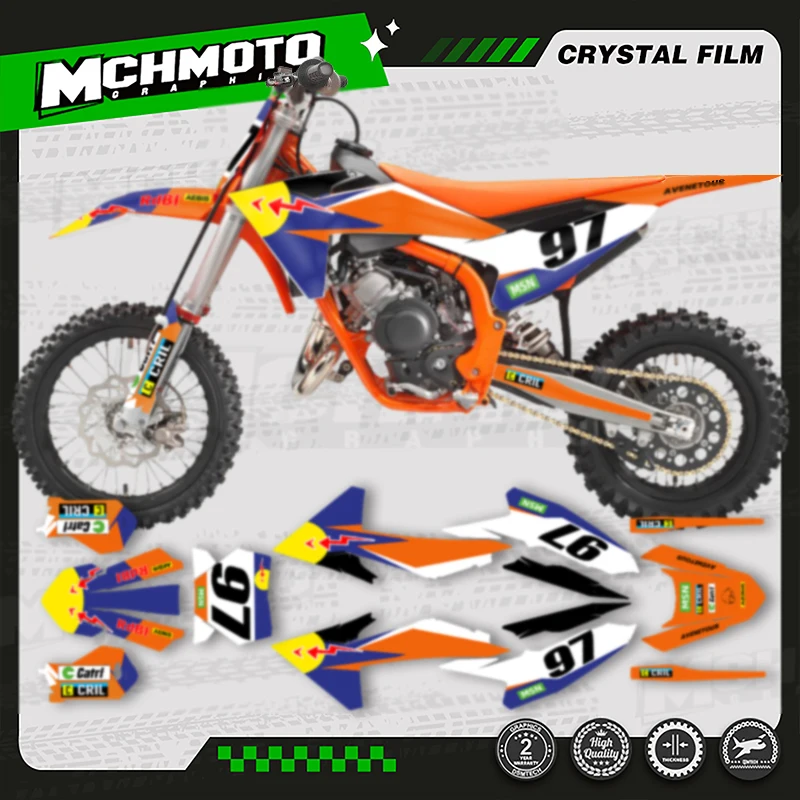 

MCHMFG For KTM 2024 2025 2026 SX65 Full Set Graphics Background Decal Stickers Kits Number Name Custom