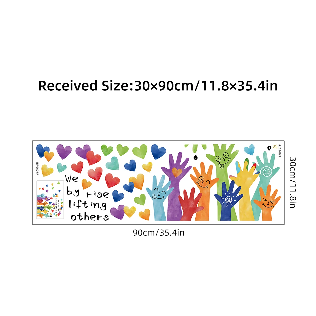 Cartoon Cute Palm Graffiti Multi Color Love Wall Stickers for Kids Room Classroom Baby Nursery Home Decor Decoration Wall Decals