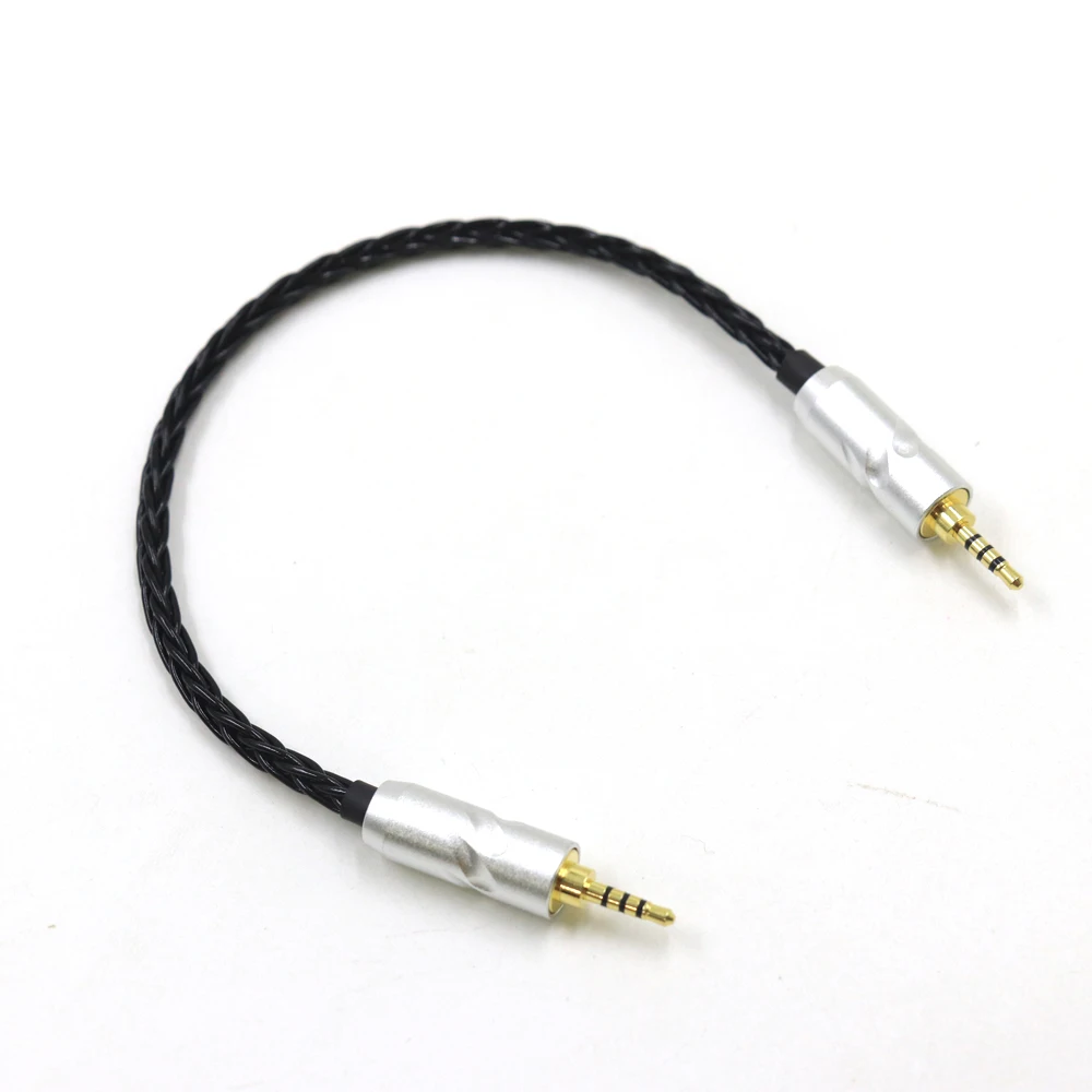 TOP-HiFi-Cable Adaptador de Audio macho a macho, 2,5mm, TRRS, chapado en plata 7N, 2,5 a 2,5, conector de Cable de equilibrio