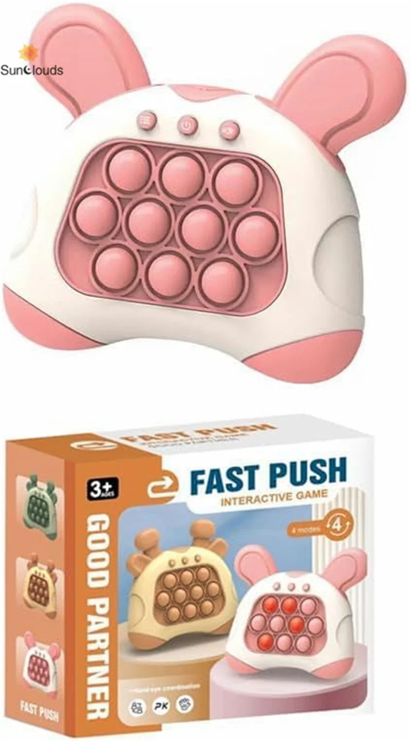 

Push Toy with Light, Bubble Push Game,Fast Push Game Toys, Handheld Bubble Game Console, Speed Push Toy Through Level, Birthday