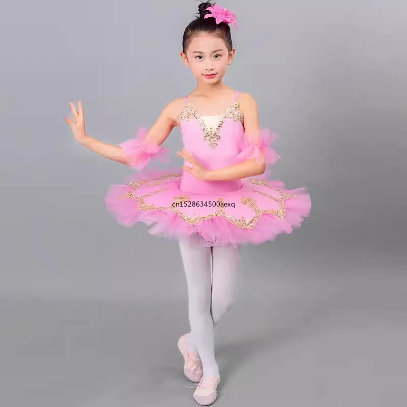 Children Professional Ballet Tutu For Kids Girls Red Swan Lake Ballet Dance Clothes Adult Pancake Ballerina Figure Skating Dress