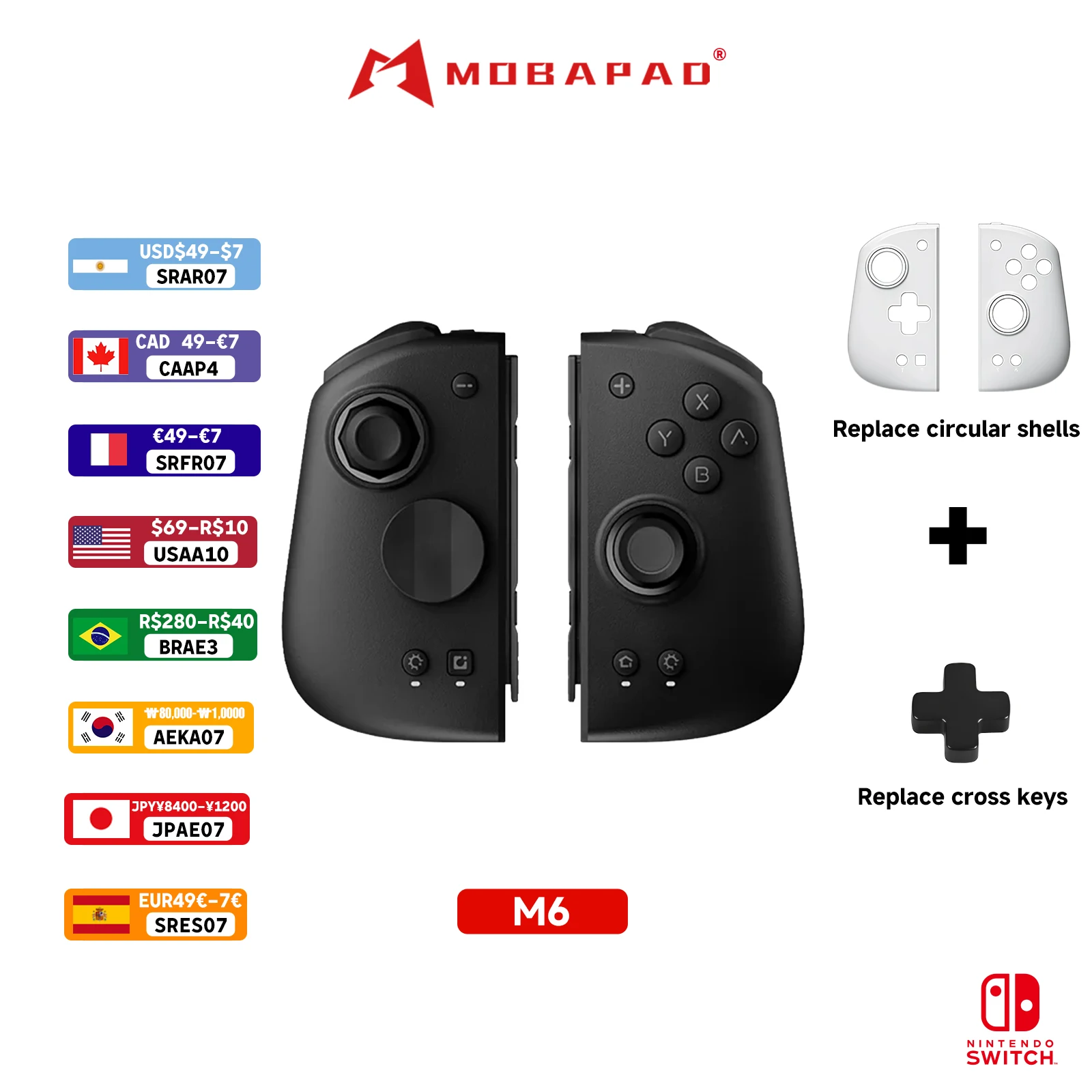 

MOBAPAD M6 Controller For Nintendo Switch OLED Joypad with Hall Joystick HD vibration Console for Switch NS OLED Gamepad