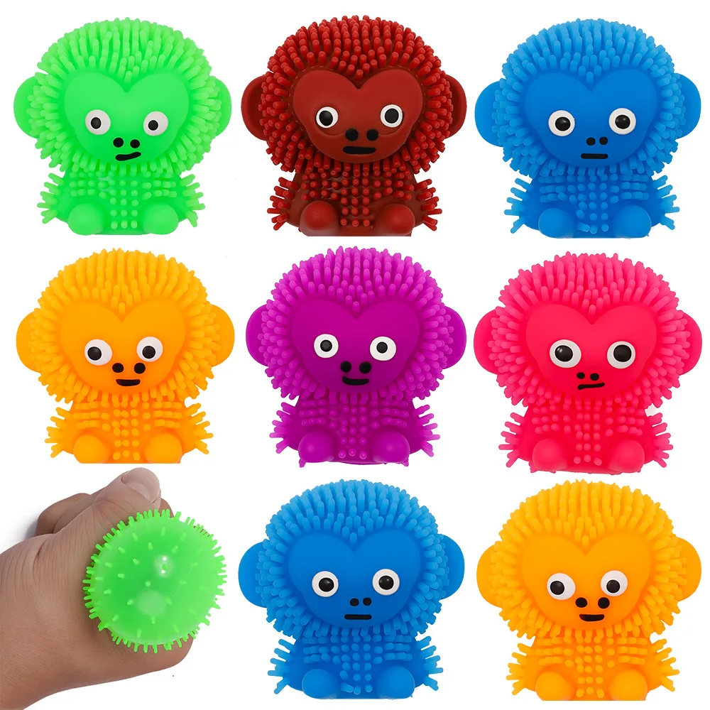 5 pçs bonito inflável macaco espinhoso bola elástica alívio do estresse pitada fidget anti-stress brinquedo mole engraçado espremer bolas sensoriais